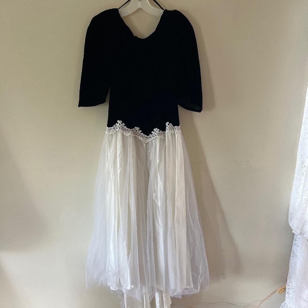 Black and white formal dress